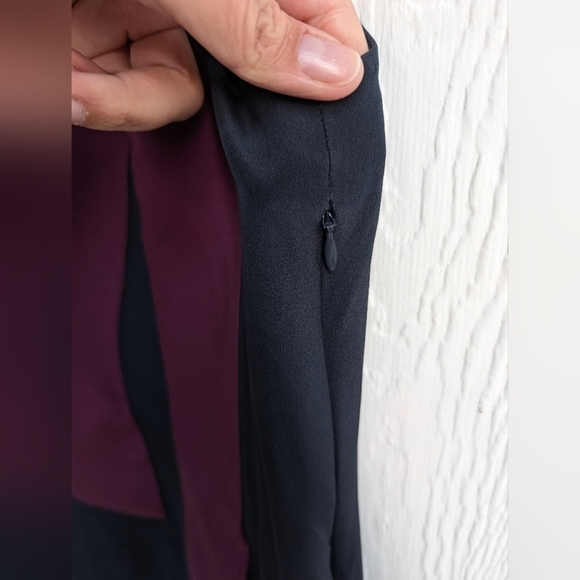 Phillip Lim 3.1 Navy Blue Purple 100% Silk Sleeveless Dress With Pockets Size 8 - Picture 4 of 6